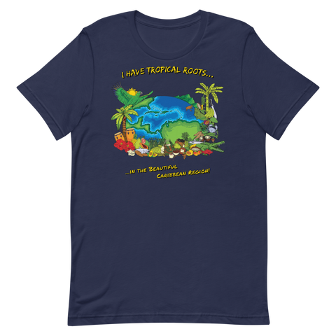 "Tropical Roots" Unisex T-Shirt (Navy)